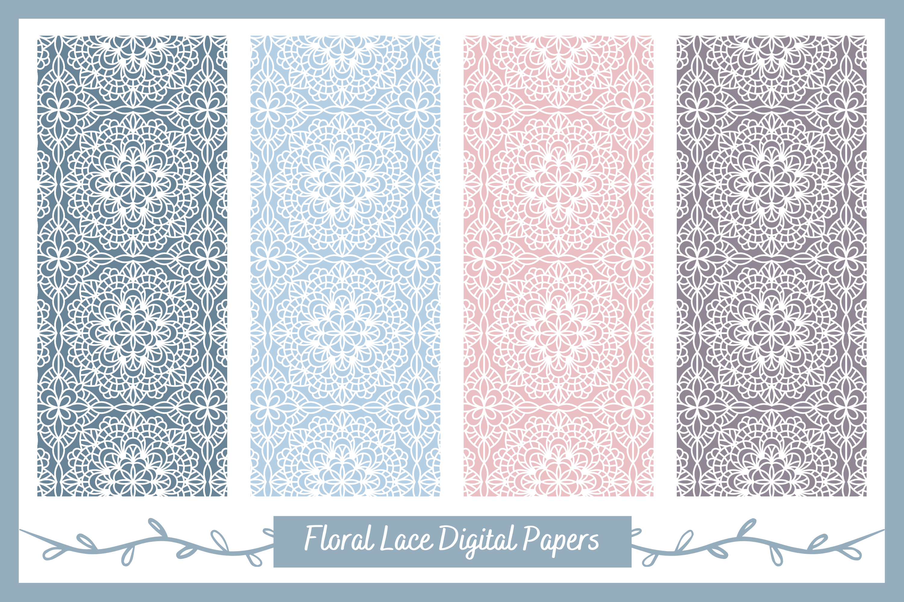 Geometric Symmetric Winter Floral Laces Graphic by sara_sb2000 ...