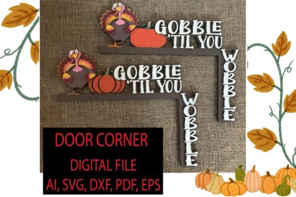 LASER FILE Thanksgiving Door Corner Sign · Creative Fabrica