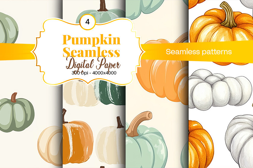 Pumpkin Seamless Pattern Digital Paper Graphic by hassanaasi001 ...