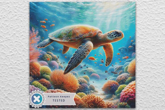 Sea Turtle Counted Cross Stitch Pattern