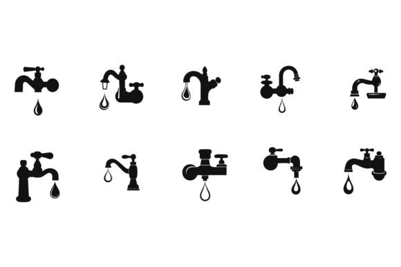Vector Black Vintage Tap Icon on White Graphic by Creative_View ...