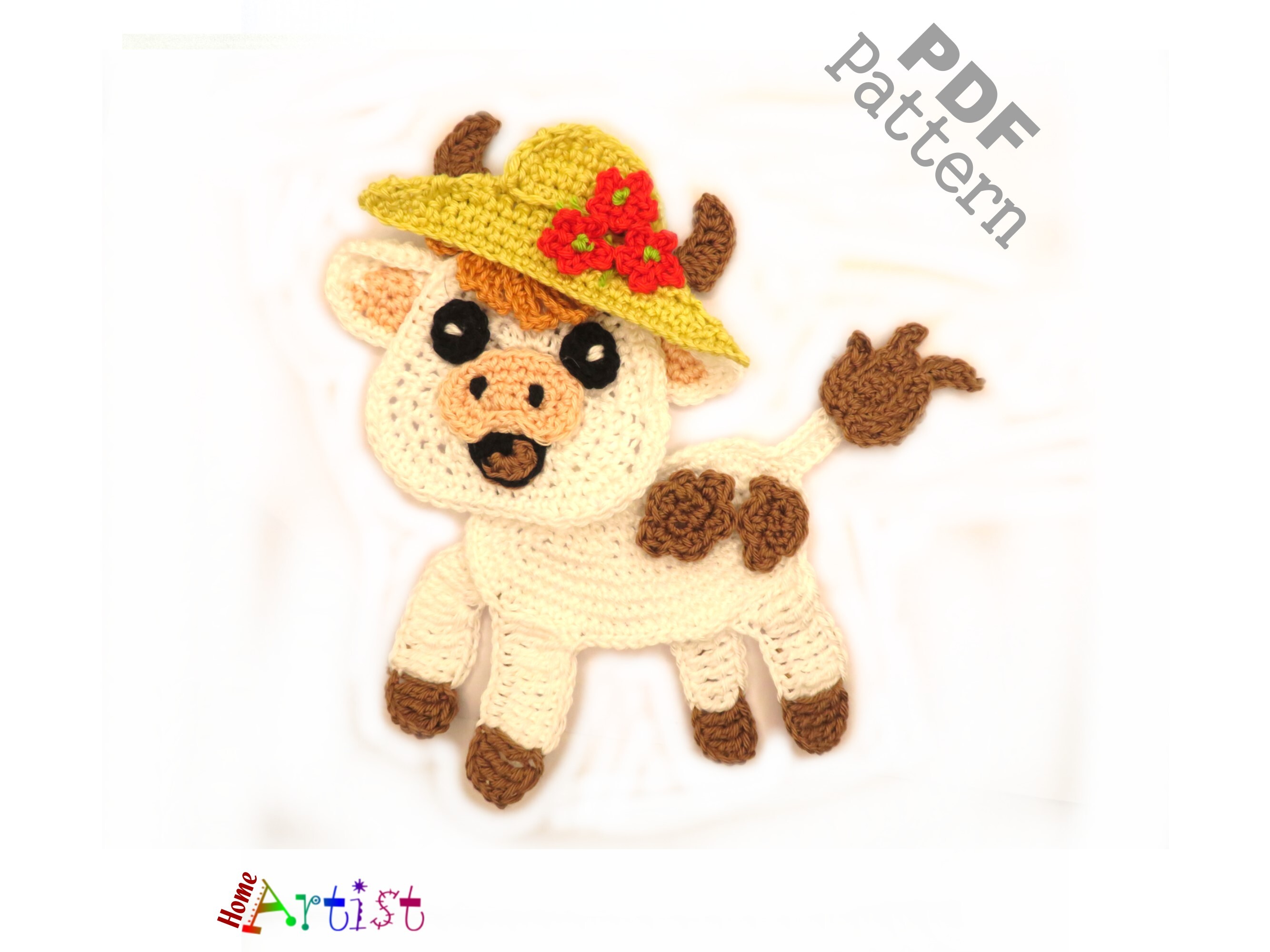 Cow Crochet Applique Pattern