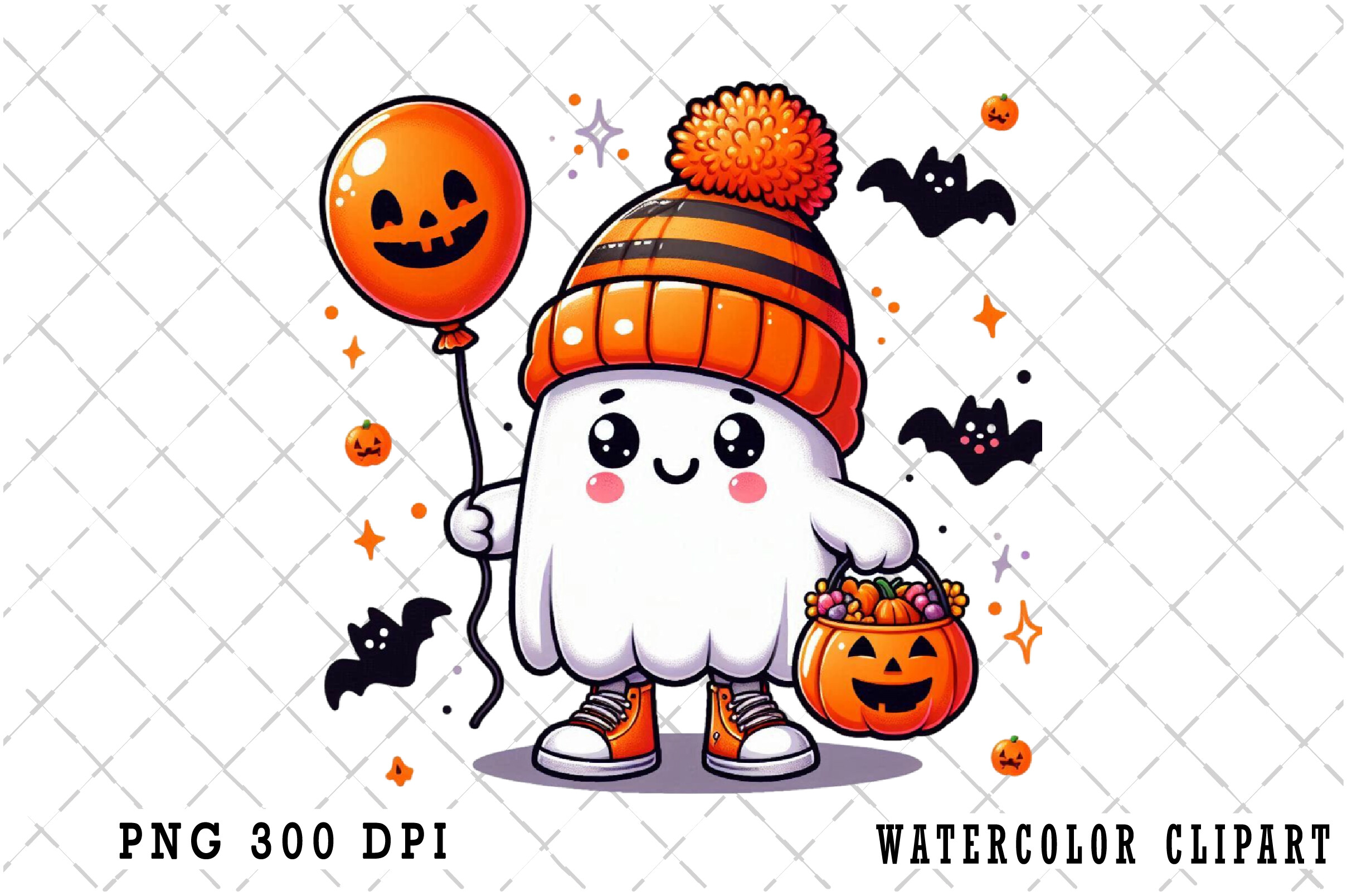 Cute Funny Ghost Png Cute Halloween Png Graphic by Watercolor Clipart ...