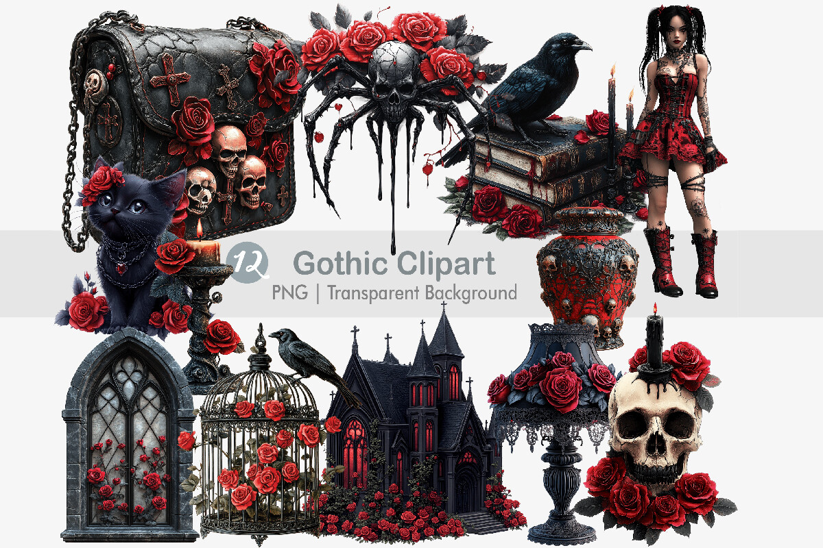 Gothic Clipart PNG Bundle Graphic by Creationx Space · Creative Fabrica
