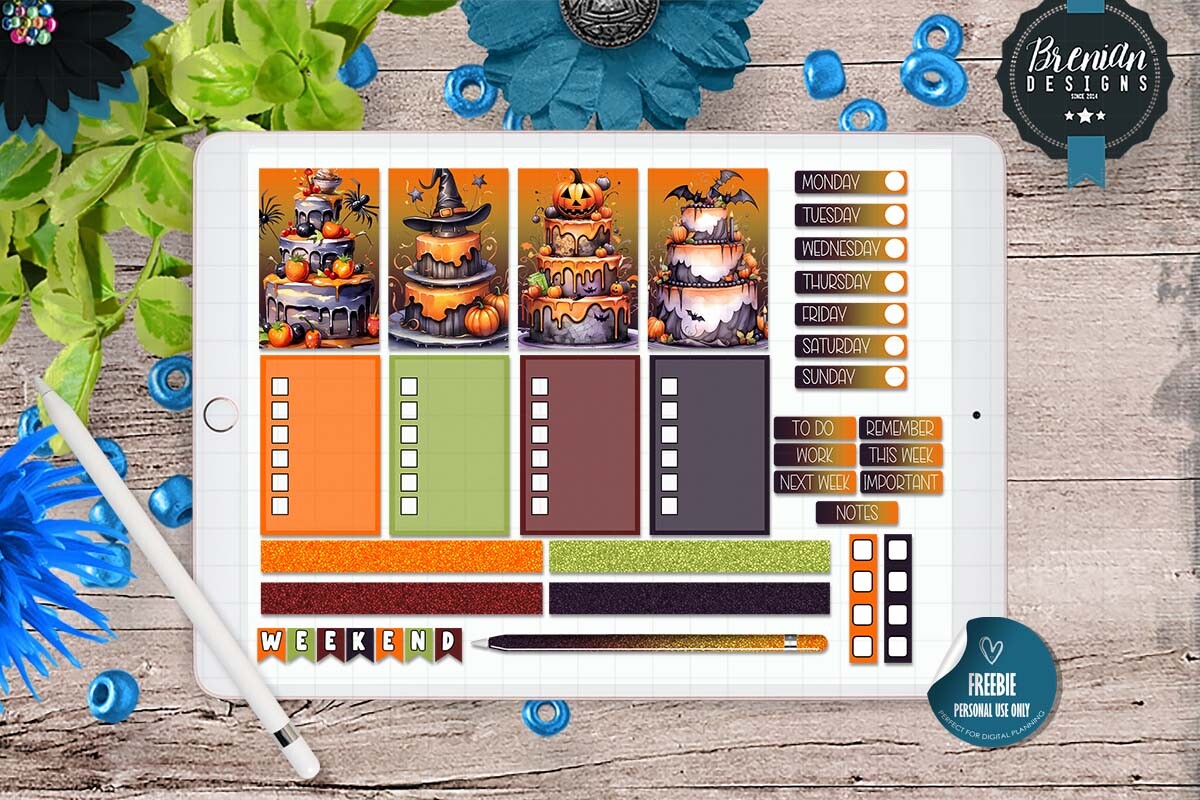 Halloween Cakes Digital Stickers Graphic by Bren Wotherspoon · Creative ...