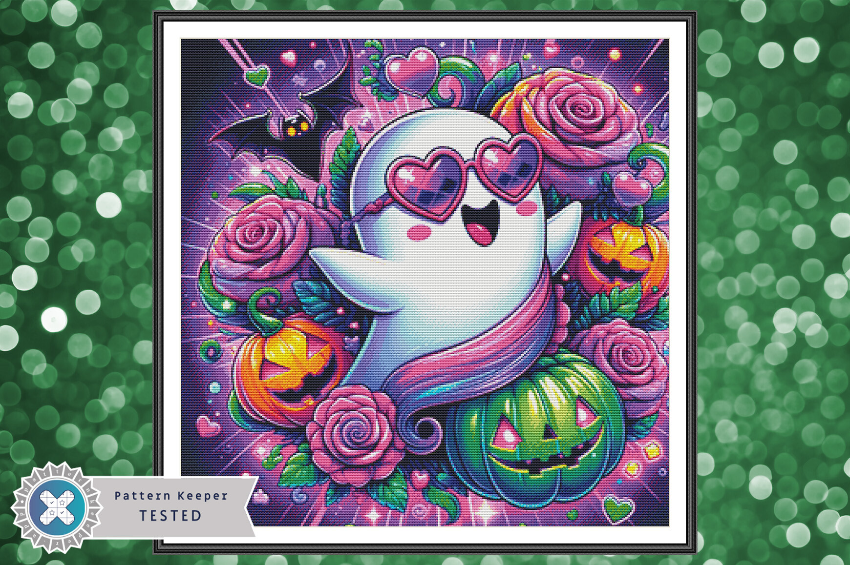 Halloween Ghost Cross Stitch Pattern PDF