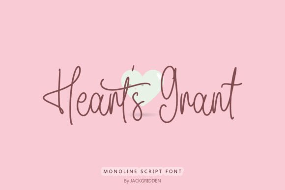 Heart's Grant Font PNG with transparent background - Preview 1