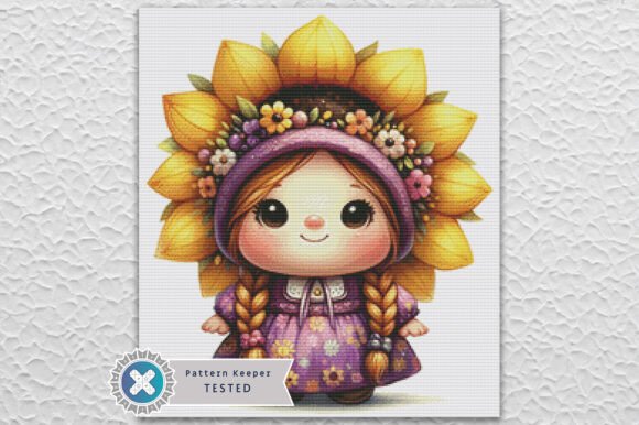 Sunflower Gnome Cross Stitch Pattern PDF