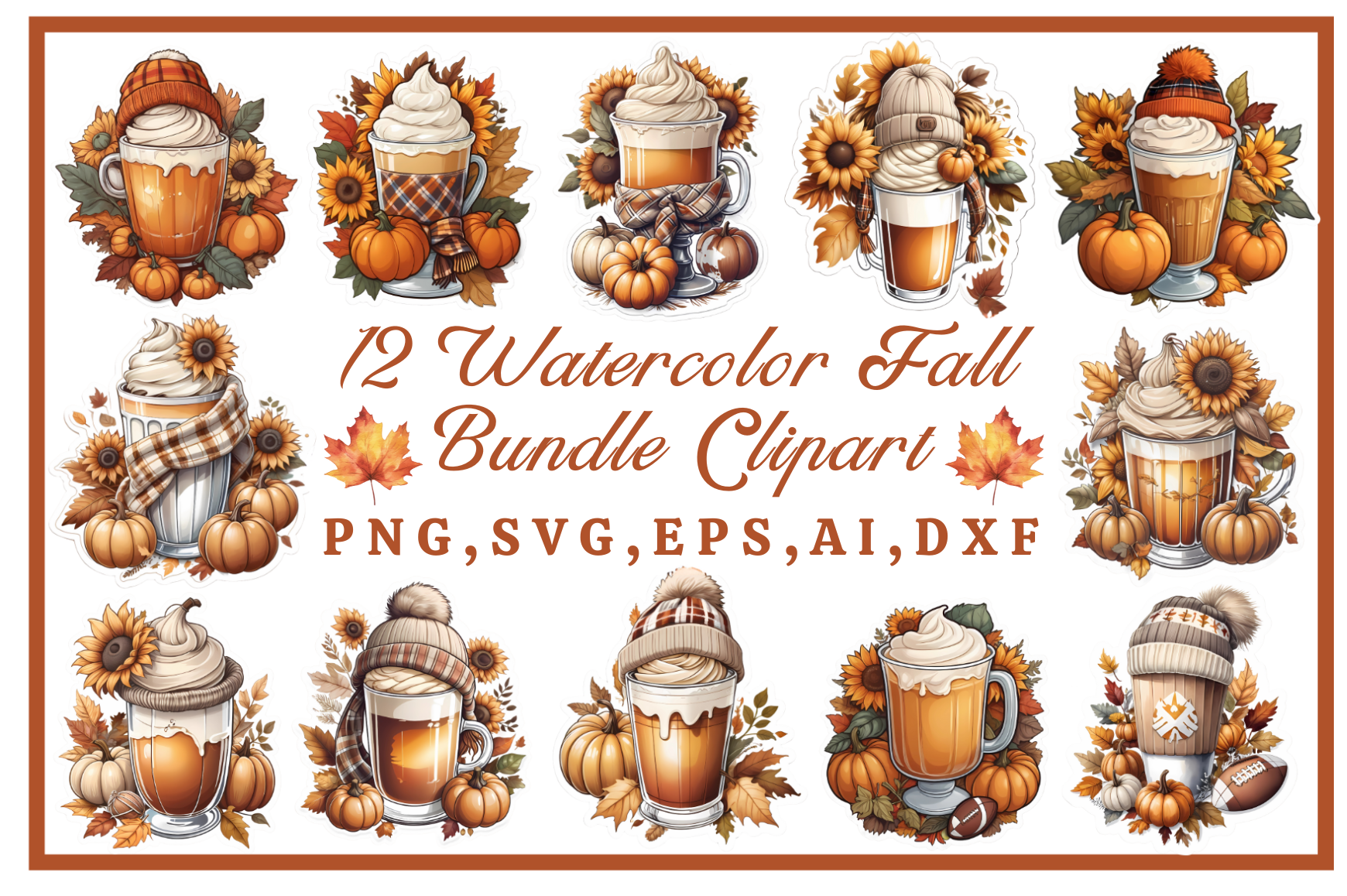 Watercolor Fall Bundle Clipart #01 Graphic by Jugo's Universe ...