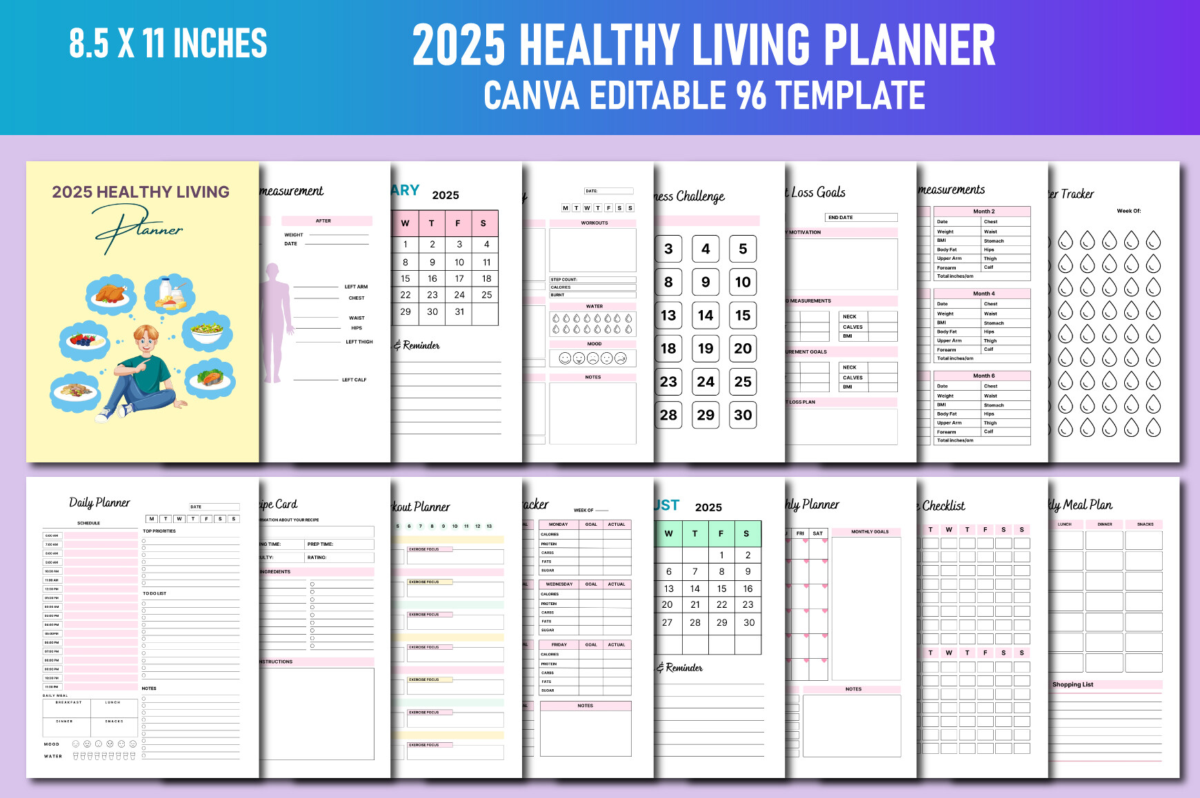 2025 Healthy Living Planner Canva KDP Graphic by Lavlu Creative Zone ...
