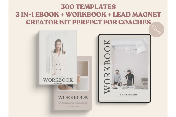 300-page Canva ebook workbook and lead magnet template kit