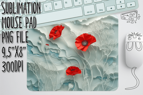 Creative Desk Mat, Design , 3D Flower Graphic by digitaldarius ...