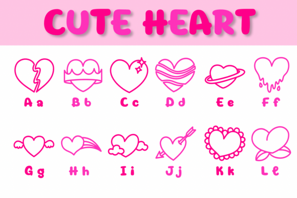 Cute Heart Font - Preview 1