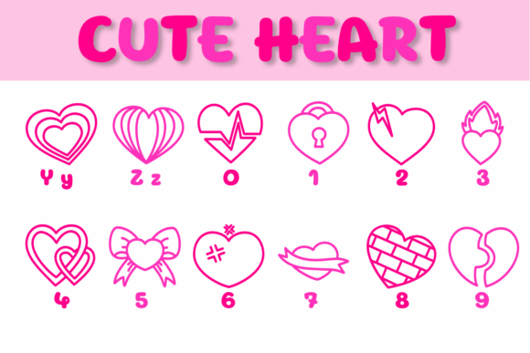 Cute Heart Font - Preview 3