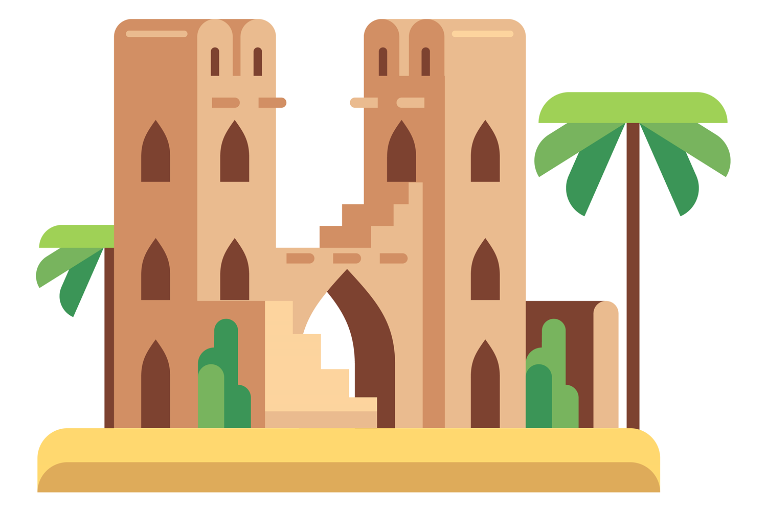 Desert Eastern Building Flat Icon. Islam Graphic by microvectorone ...