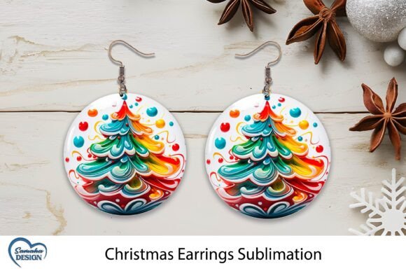 Earrings Christmas Sublimation. Gráfico Manualidades Por missloren85