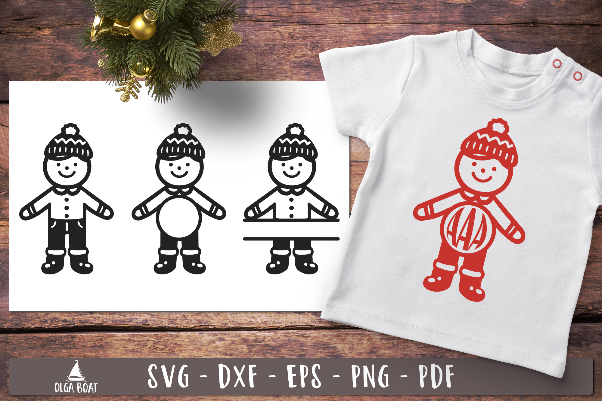 Gingerbread Man Monogram Svg Christmas Graphic by Olga Boat Design ...