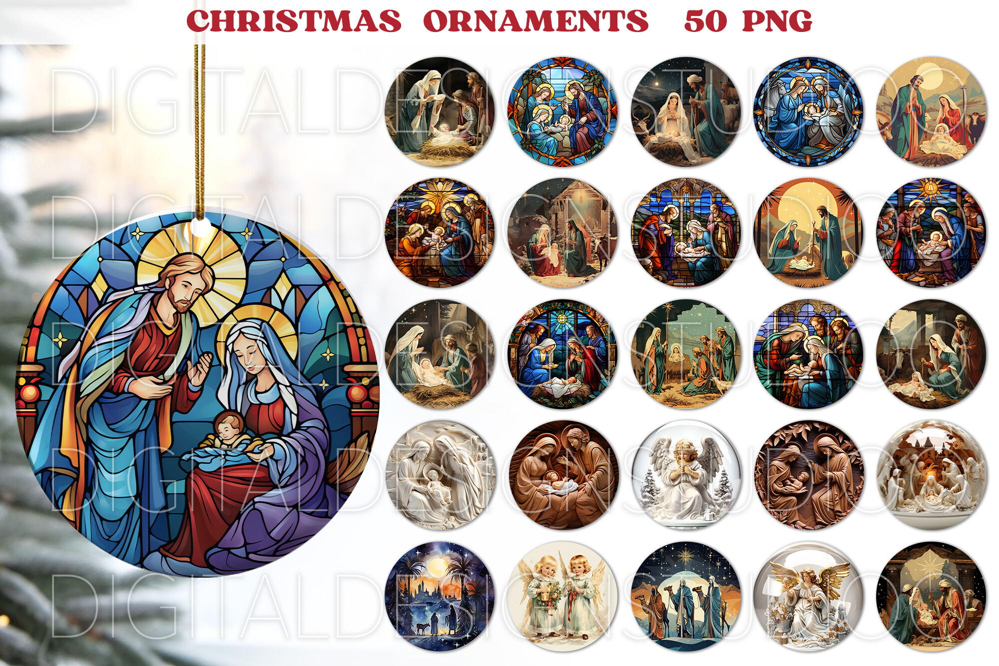 Nativity Scene Christmas Ornaments Png