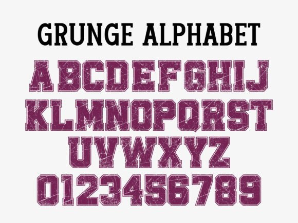 Real Grunge Font PNG with transparent background - Preview 1