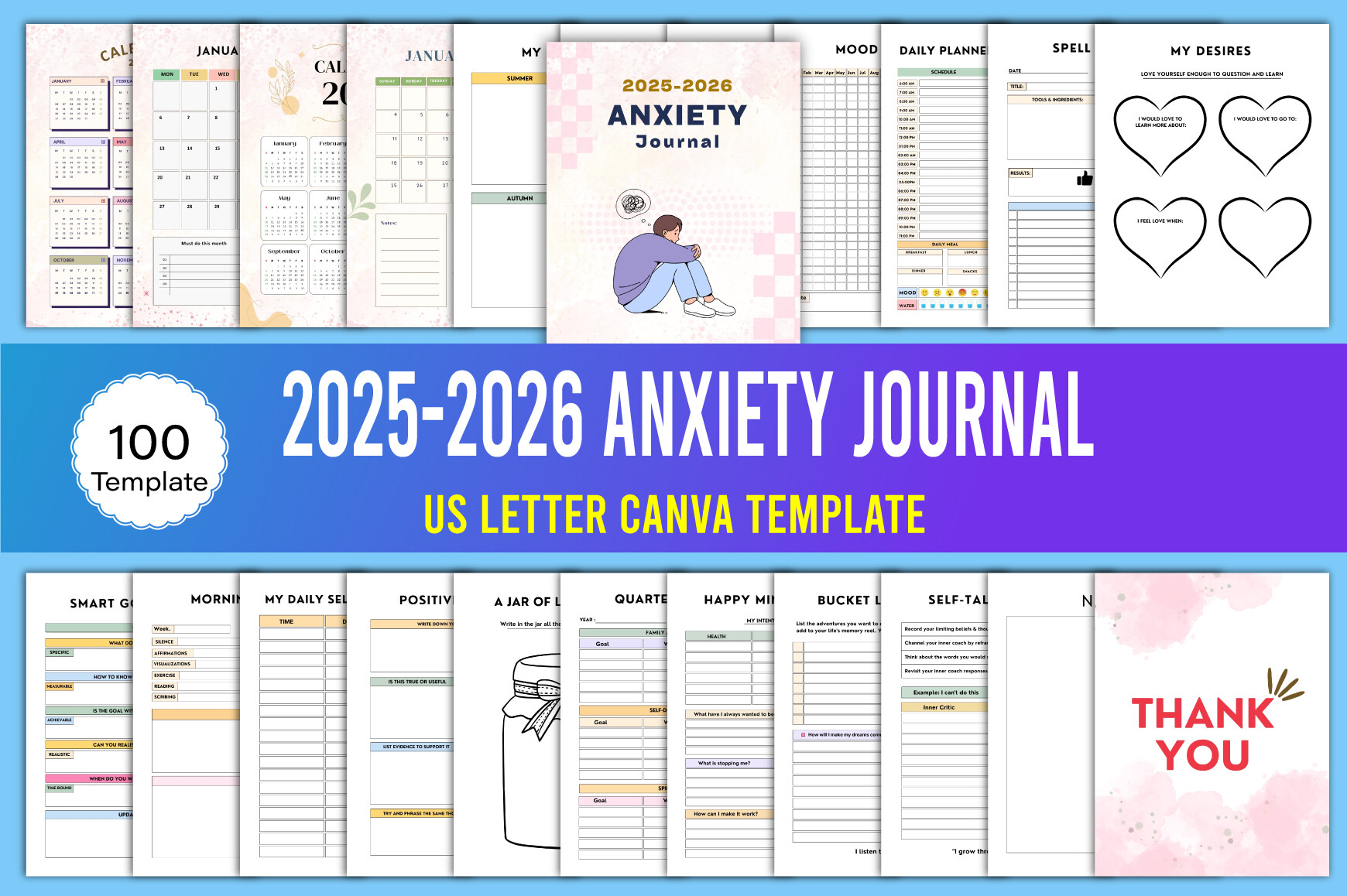 2025-2026 Anxiety Journal Canva Graphic by designmela01 · Creative Fabrica