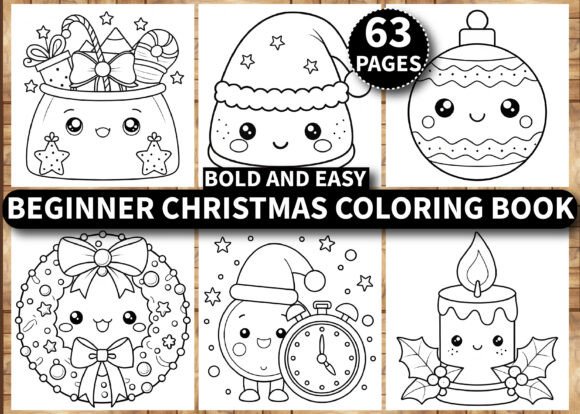 63 Beginner Christmas Coloring Pages KDP