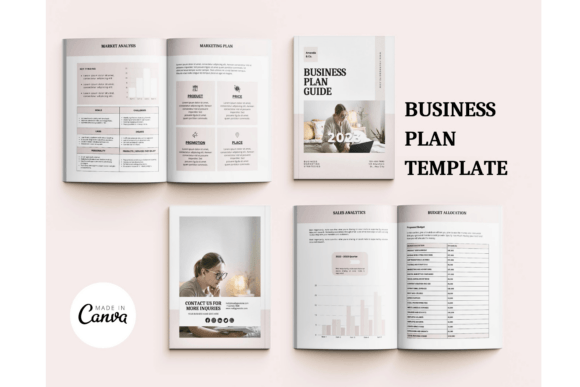 Printable Canva business plan template for startups and small businesses