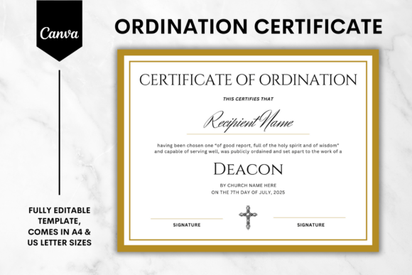 Deacon Ordination Certificate Canva 1