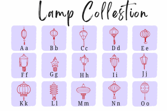 Lamp Collestion Font PNG with transparent background - Preview 1