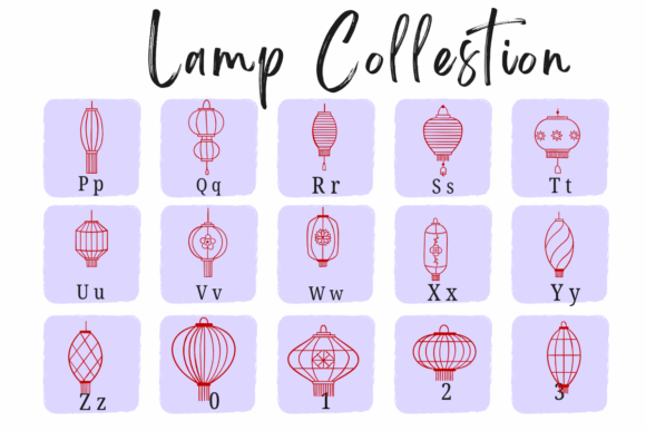 Lamp Collestion Font PNG with transparent background - Preview 2