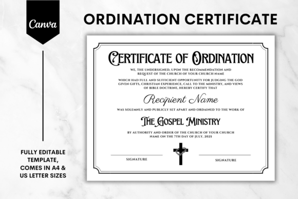 Ministers Ordination Certificate Canva 1