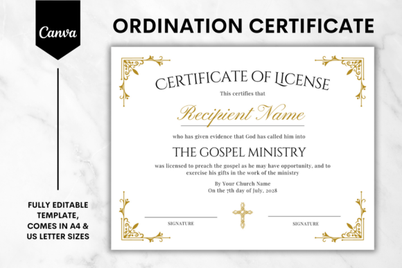 Ministers Ordination Certificate Canva 2