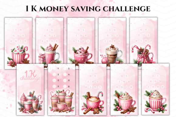 Money Saving Challenge 1k Pink Christmas