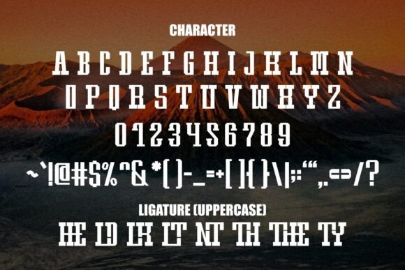 Mountain Vector Font PNG with transparent background - Preview 3