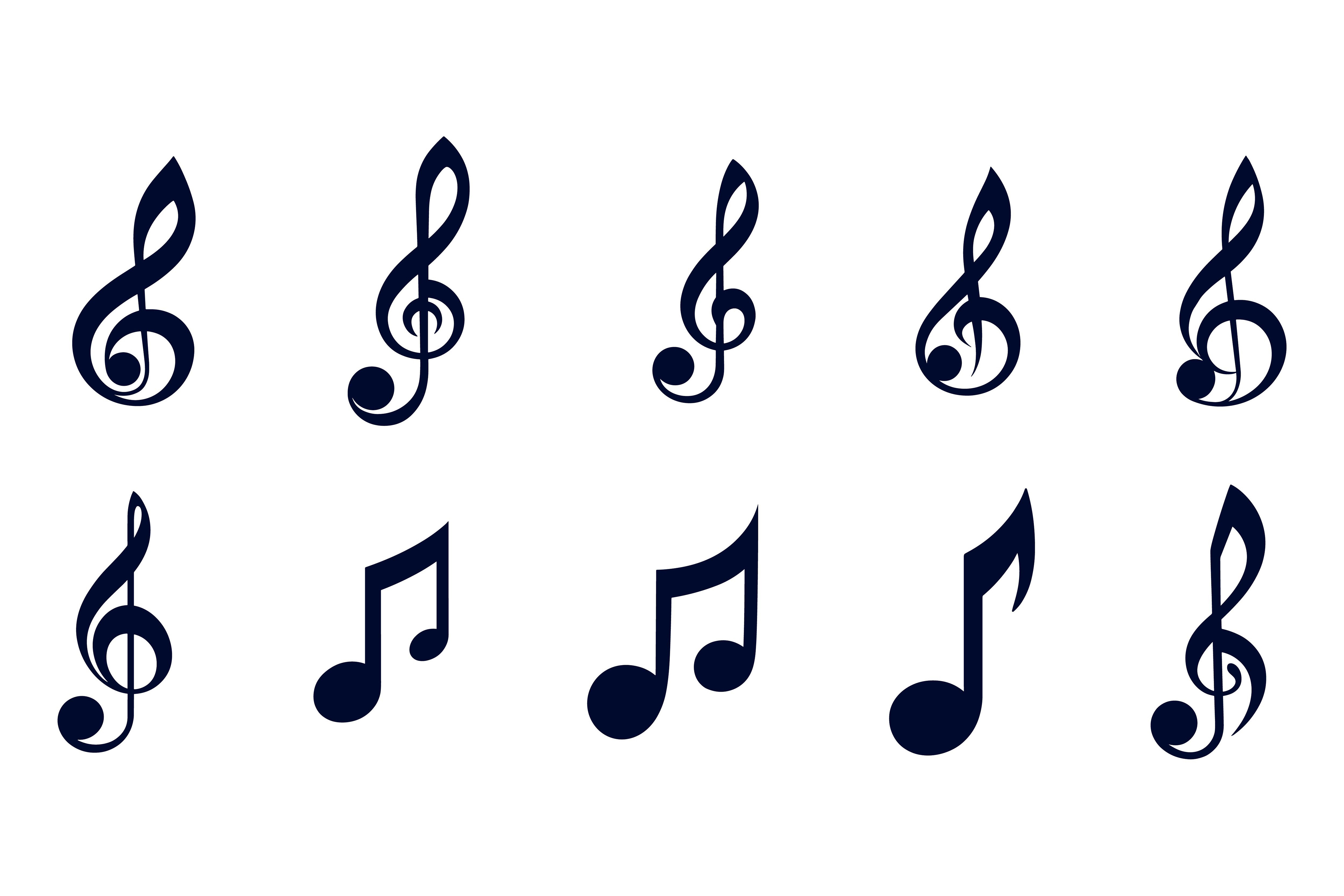 Music Notes Icon Set Graphic by Creative_View · Creative Fabrica