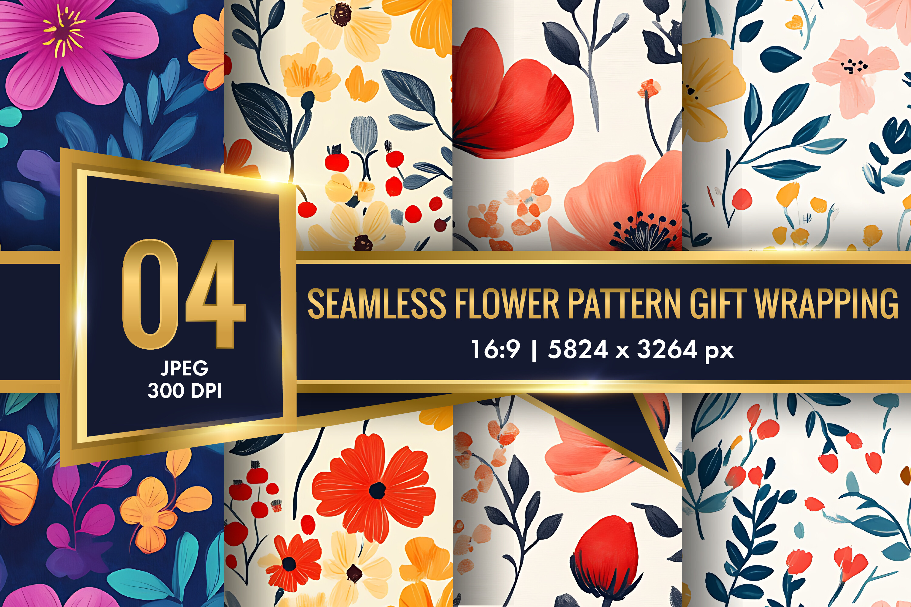 Seamless Flower Pattern Digital Paper Graphic by Creative Design Studio ...