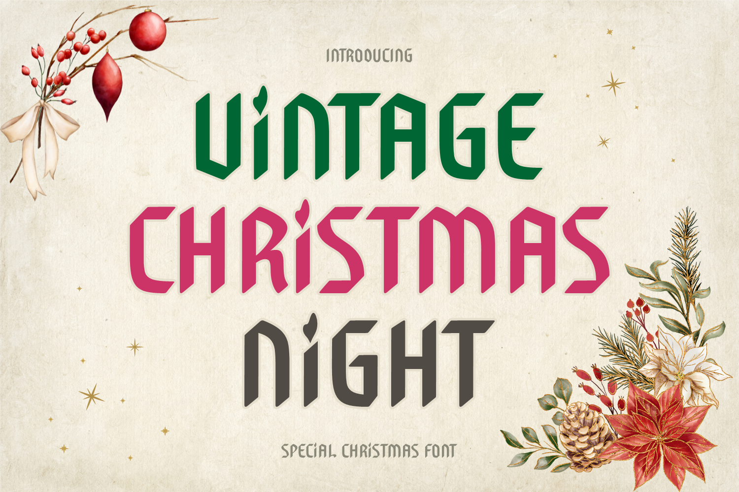 Vintage Christmas Night Font - photo 1