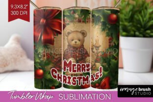 Vintage Christmas Tumbler Wrap PNG Graphic by Orange Brush Studio ...