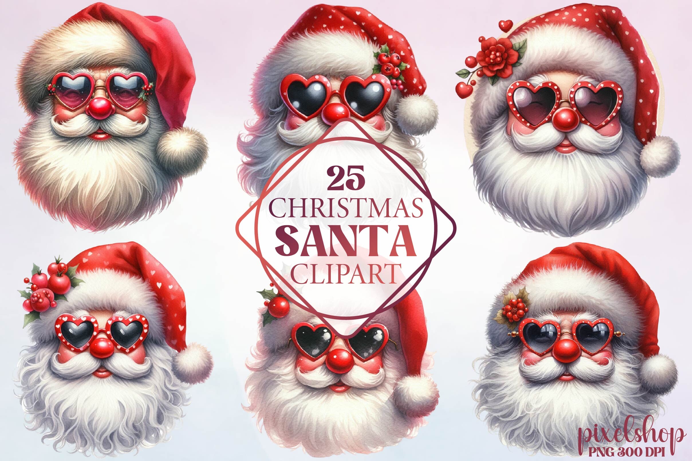 Watercolor Christmas Santa Clipart Graphic by Dream Print · Creative ...