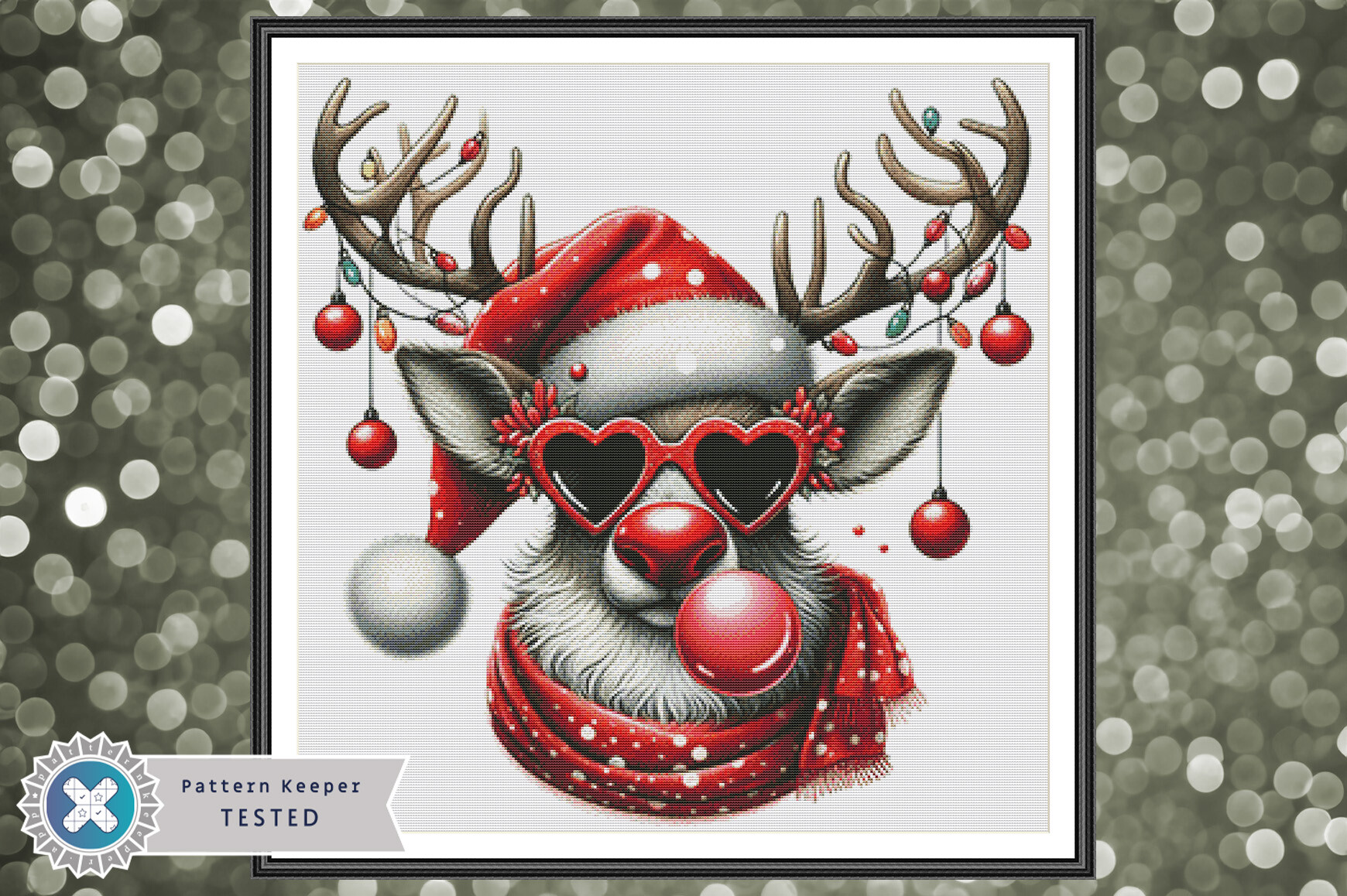 Christmas Reindeer Cross Stitch Pattern