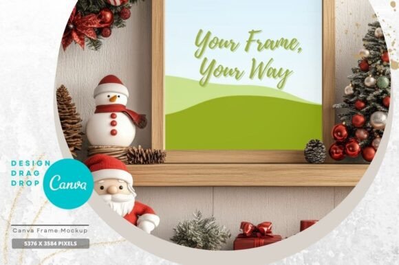 EasyEdit Canva Christmas Frame Mockup 02