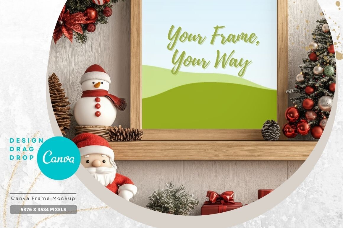 EasyEdit Canva Christmas Frame Mockup 02