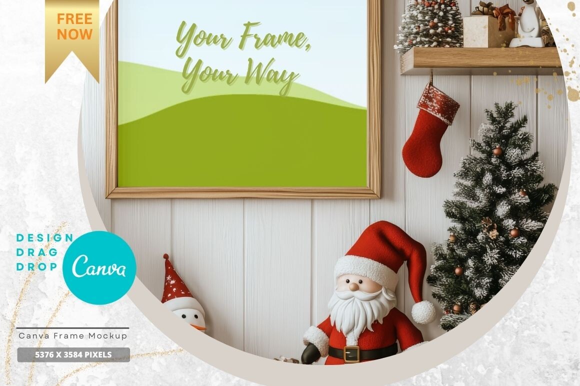 EasyEdit Canva Christmas Frame Mockup 03