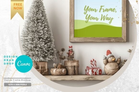 EasyEdit Canva Christmas Frame Mockup 08