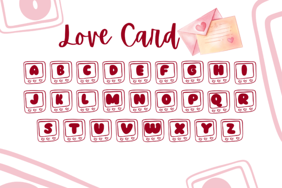 Love Card Font PNG with transparent background - Preview 1