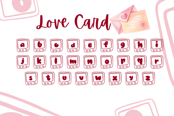 Love Card Font PNG with transparent background - Preview 2