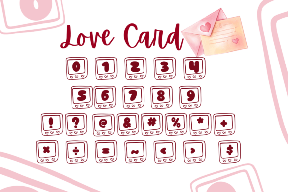 Love Card Font PNG with transparent background - Preview 3