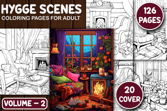 126 Hygge Scenes Coloring Pages V - 2