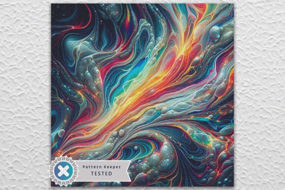 Abstract Fractal Cross Stitch Pattern