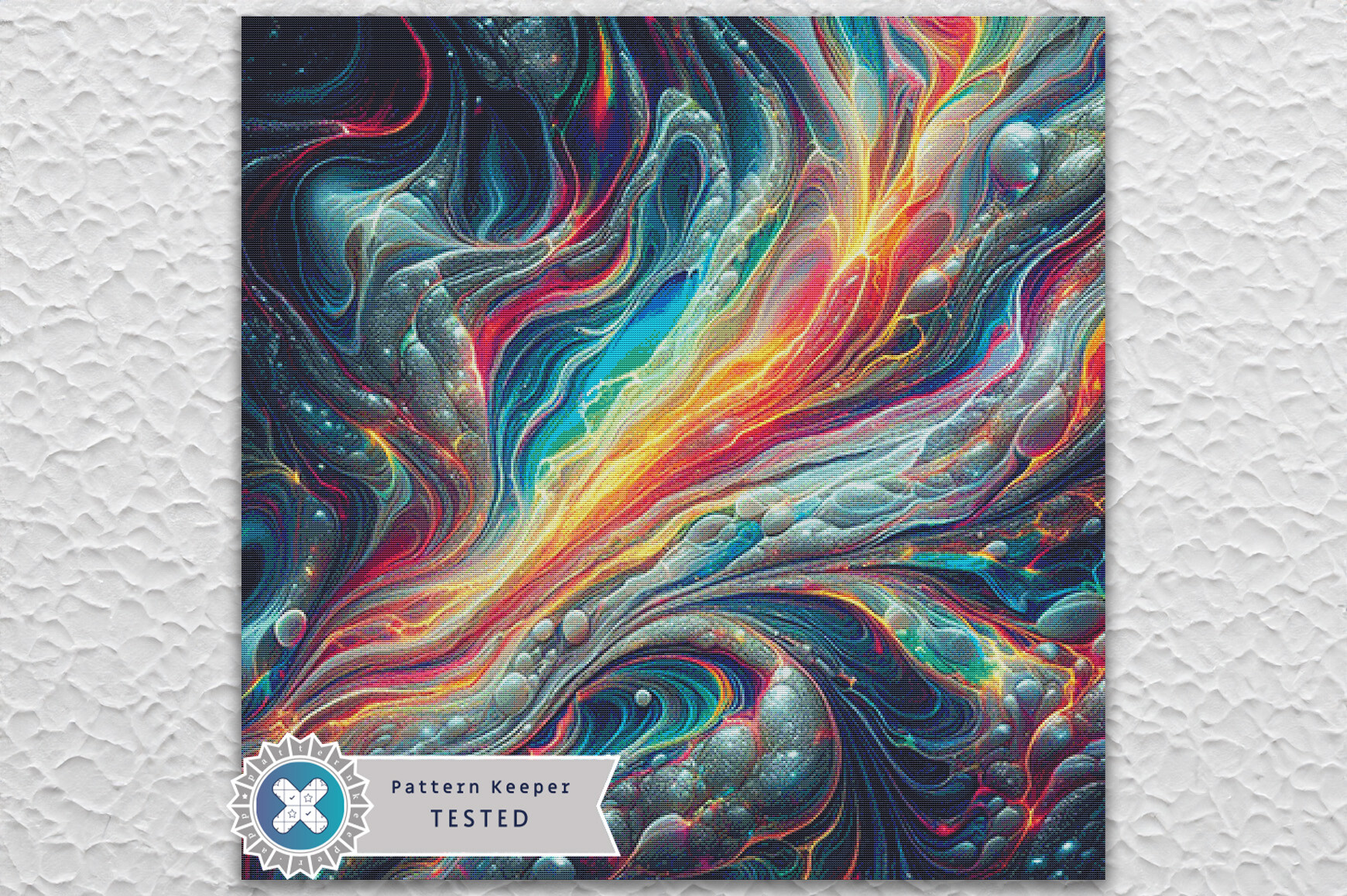 Abstract Fractal Cross Stitch Pattern
