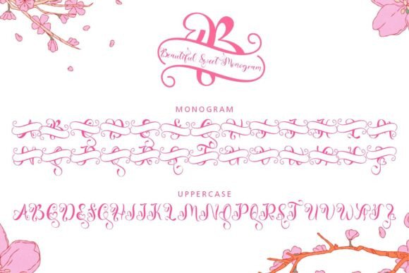 Beautiful Sweet Monogram Font - Preview 4